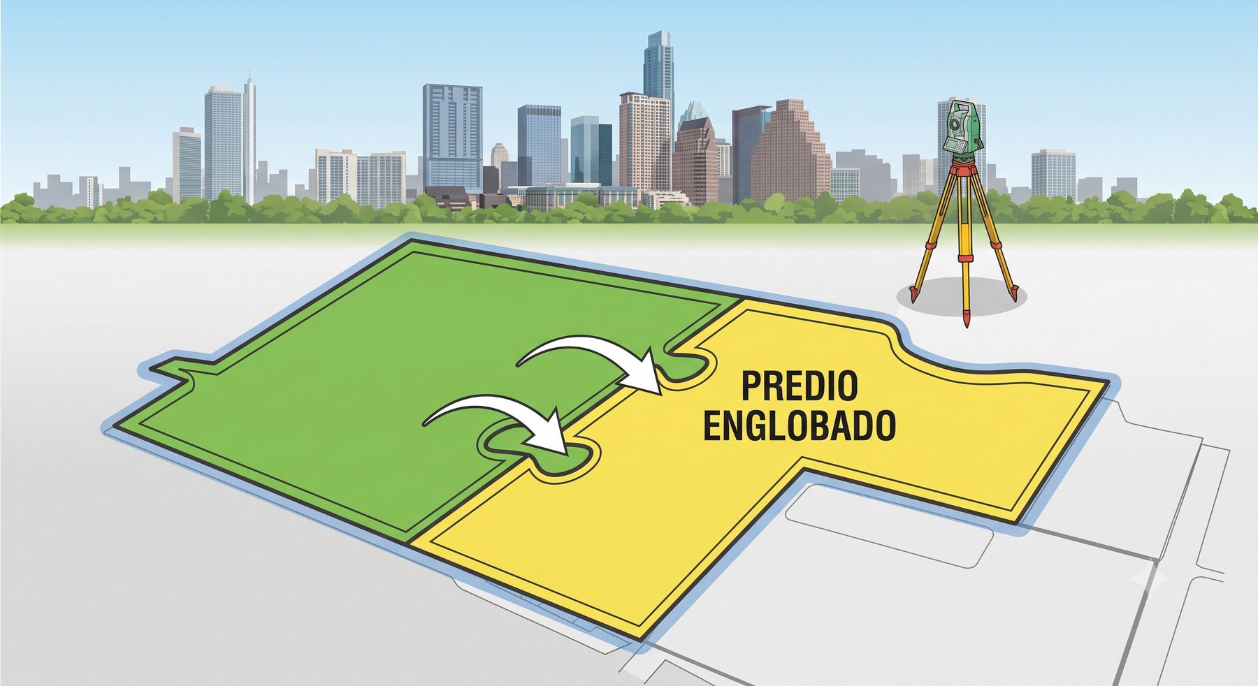 Unión o englobe de dos predios colindantes en uno solo